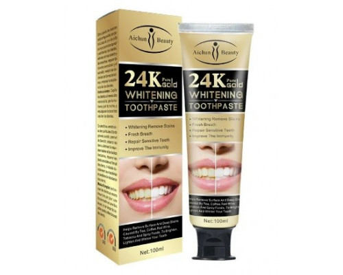 Отбеливающая зубная паста с частицами золота Sichuan Beauty 24k Gold Whitening (2г150)