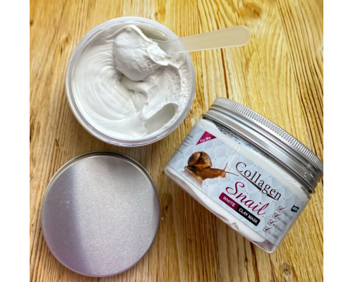 Маска для лица с белой глиняной с муцином улитки Collagen Deep Cleansing Snail white Clay Mask (7180)