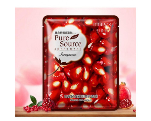 Гранатовая маска для увлажнения кожи лица Images Pure Source Sheet Mask Pomegranate