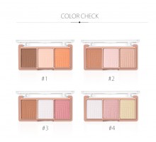 РУМЯНА O TWO O COSMETICS 3 ЦВЕТНЫЕ PALETTE