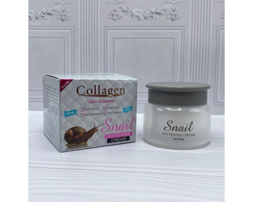 Коллагеновый крем для лица Collagen Deep Cleansing Snail Whitening с экстрактом улитки 80g (2180)