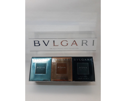 Подарочный набор BVLGARI For Men The Aqva Pocket Spray Collection 3х15 мл